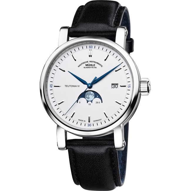 Mühle-Glashütte Teutonia IV Moonphase White / Leather - M1-44-05-LB