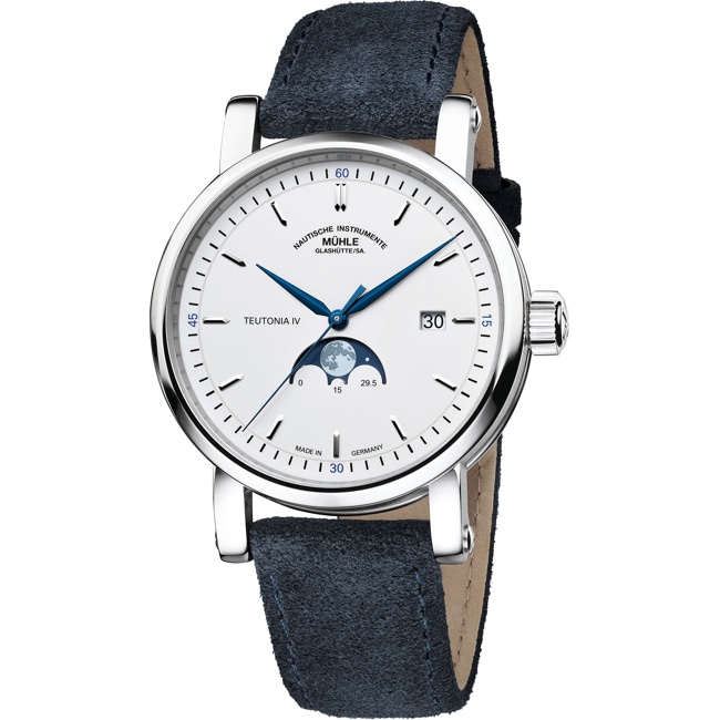 Mühle-Glashütte Teutonia IV Mondphase Weiss / Velours - M1-44-05-LBV-I