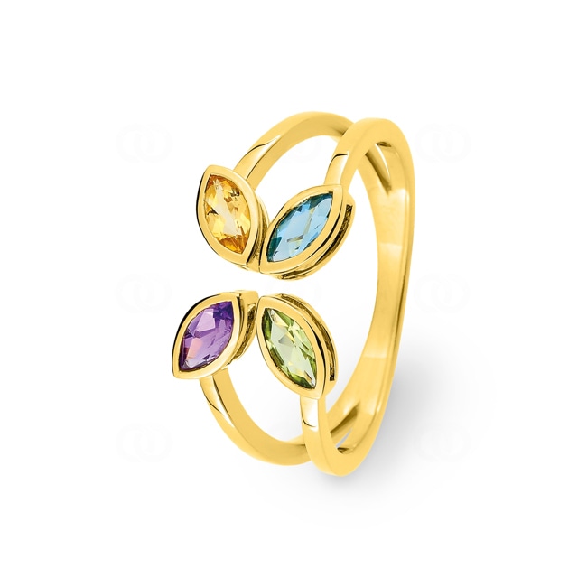 Fine Multi-Stone Ring 375/9 K Yellow Gold - 09MC16JV