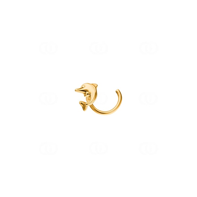 Piercing de nez spirale or jaune 750/18 ct Dauphin - 760111GG