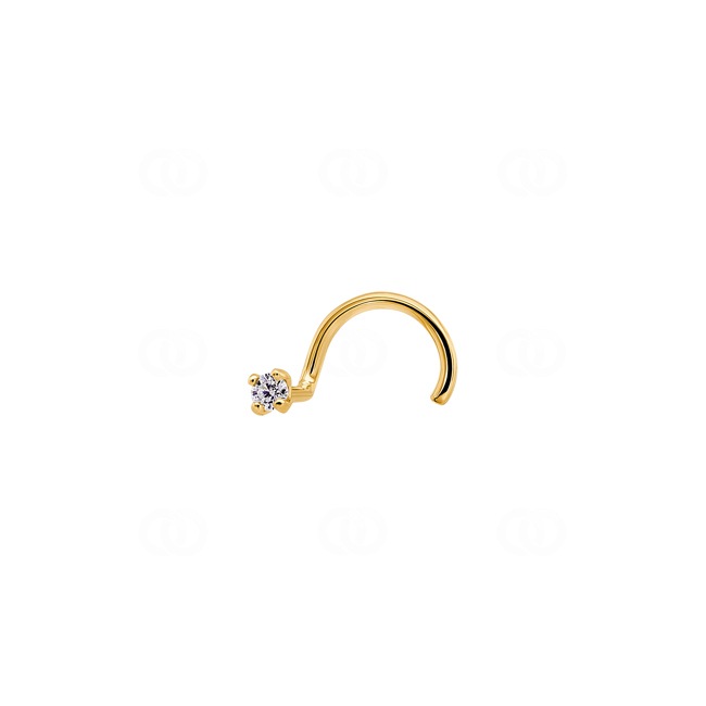 Nasenpiercing Spirale 750/18 K Gelbgold mit Diamant 0.03ct - 761081BT