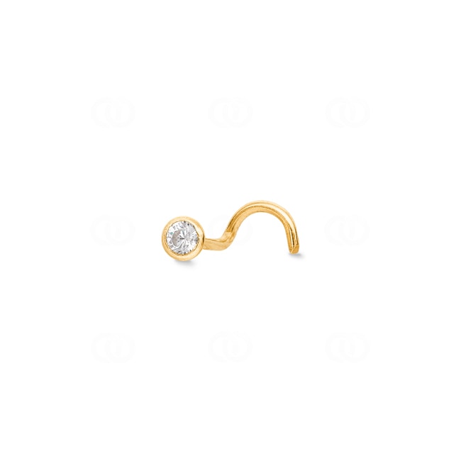 Nasenpiercing Spirale 750/18 K Gelbgold mit Zirkonia - 8955Z