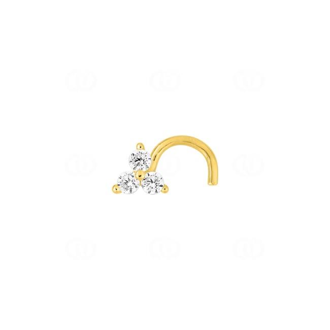 Nasenpiercing Spirale 750/18 K Gelbgold mit Zirkonia - 8968Z