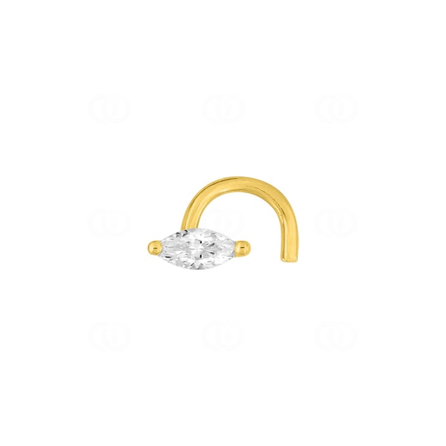 Nasenpiercing Spirale 750/18 K Gelbgold mit Zirkonia - 8969Z