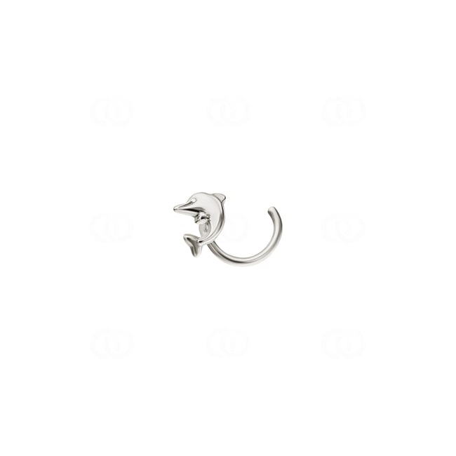Nasenpiercing Spirale 750/18 K Weissgold, Delfin - 760111WG