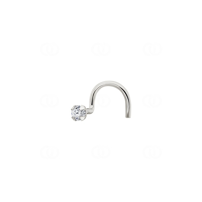 Piercing de nez spirale or gris 750/18 ct avec diamant 0.03ct. Piercing de nez spirale or gris 750/18 ct avec diamant 0.03ct. - 8956GB