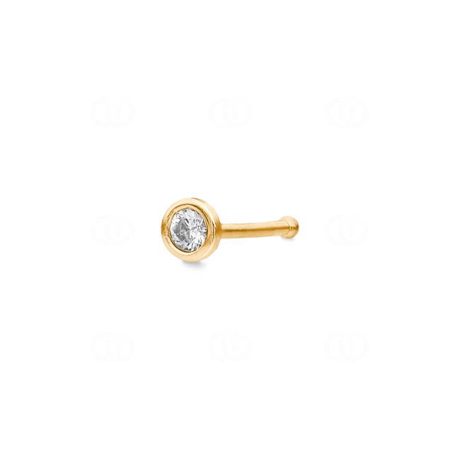 Clou de nez balle or jaune 750/18 ct avec diamant 0.04ct H/Si - 1187.01010/0001