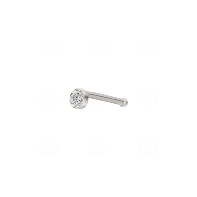 Nasenstecker Kugel 750/18 K Weissgold mit Diamant 0.01ct H/Si - 1289.02189/0003
