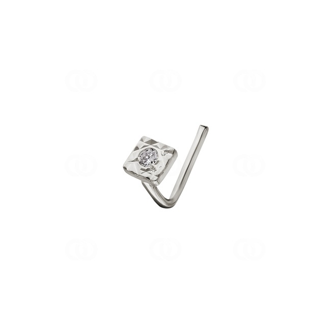Nose Piercing 750/18 K White Gold with Diamond 0.01ct H/Si - 1287.01018/0001