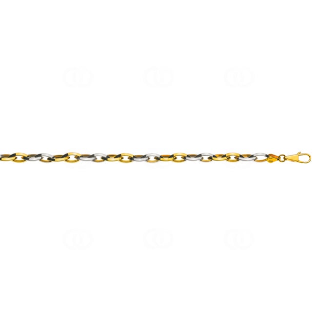 Navette Chain Semi Solid 750/18 K Two-tone Gold 7.0mm - CNA4002