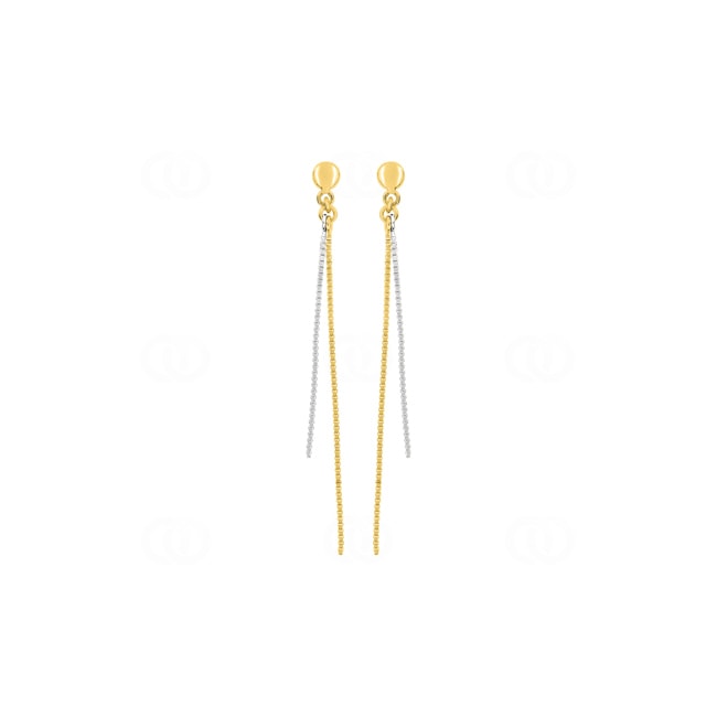 Drop Earrings 375/9 K Yellow Gold two-tone - 39AC69B