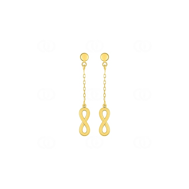 Boucles d'oreilles pendantes or jaune 375/9 ct Infini - 39AA585J