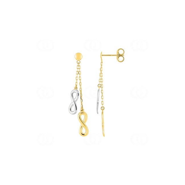 Boucles d'oreilles pendantes or jaune 375/9 ct Infini - 39AA586B