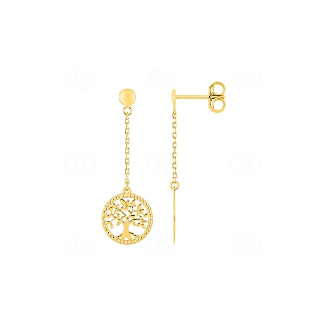 Boucles d'oreilles pendantes or jaune 375/9 ct Arbre de vie - 297332.00