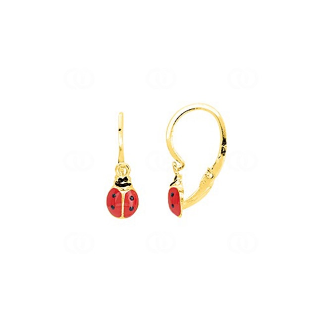 Ohrhänger 375/9 K Gelbgold Marienkäfer lackiert - 9K8541