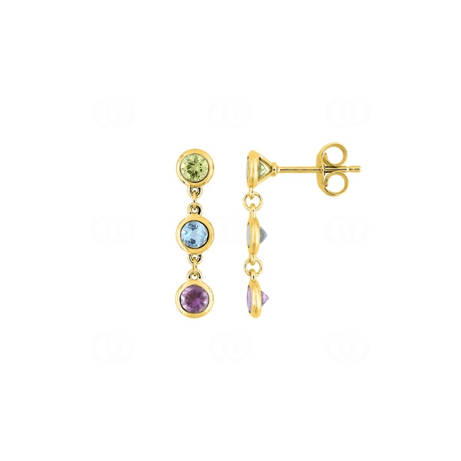 Ohrhänger 375/9 K Gelbgold mit Farbsteinen - 297304.V0