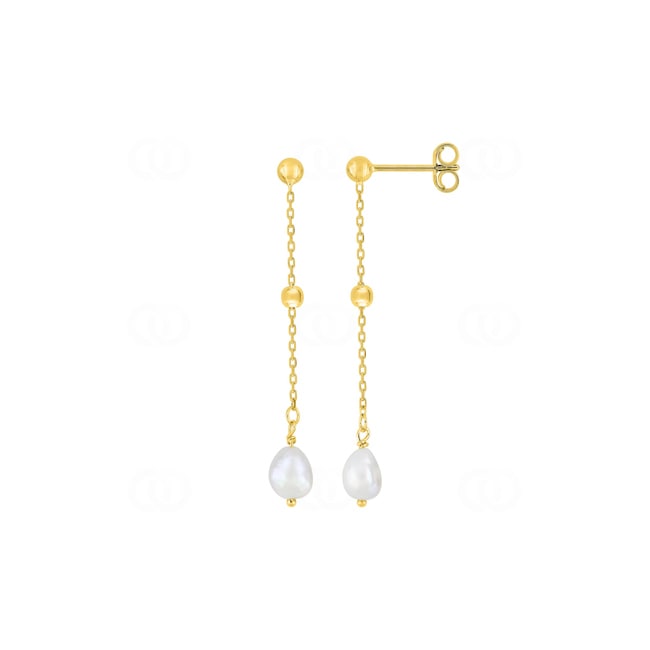 Boucles d'oreilles or jaune 375/9 ct avec perles - 297492.P0