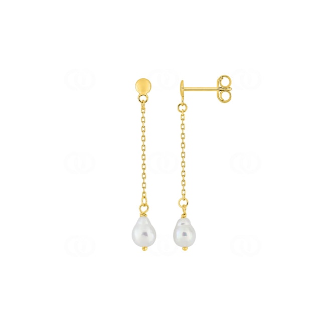 Boucles d'oreilles or jaune 375/9 ct avec perles - 297493.P0