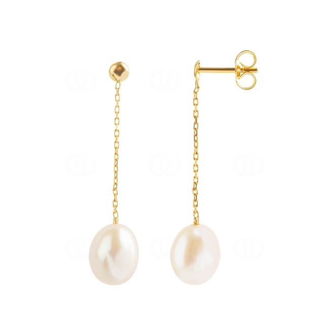 Ohrhänger 375/9 K Gelbgold mit Süsswasserzuchtperlen 7.0mm - 293027.P0