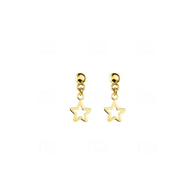 Drop Earrings 375/9 K Yellow Gold Stars - 9K8466