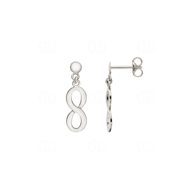 Drop Earrings 375/9 K White Gold Infinity Drop Earrings 375/9 K White Gold Infinity - 9K24730GR