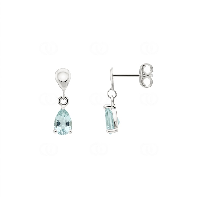 Boucles d'oreilles or gris 375/9 ct avec aigues-marines - 293037.M1