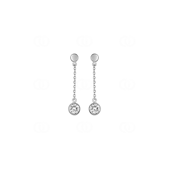 Drop Earrings 375/9 K White Gold with Cubic Zirconia - 39SB92GZ