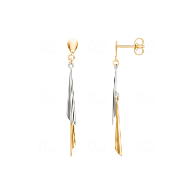 Boucles d'oreilles pendantes or bicolore 750/18 ct - 8322G