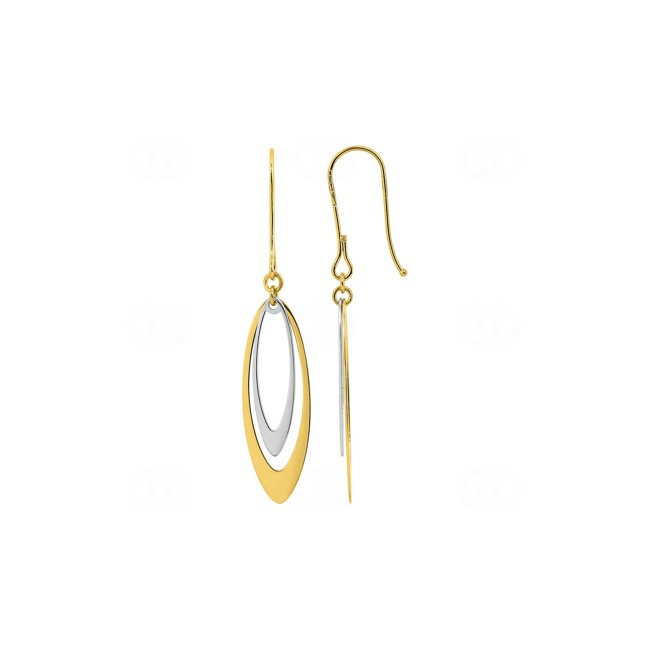 Boucles d'oreilles pendantes or bicolore 750/18 K - 8421G