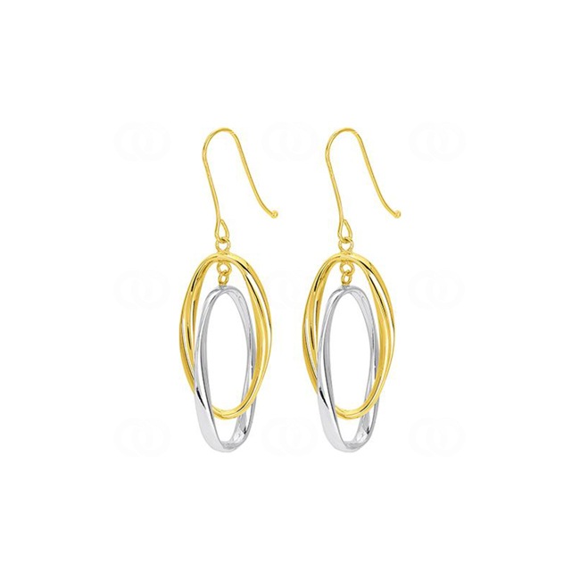 Boucles d'oreilles pendantes or bicolore 750/18 K - 9593G