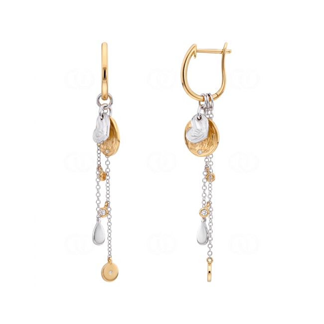 Ohrhänger 750/18 K Gelb-/ Weissgold mit Diamanten 0.05 ct - OR-73784-01-GW