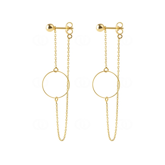 Boucles d'oreilles pendantes or jaune 750/18 ct - 3778