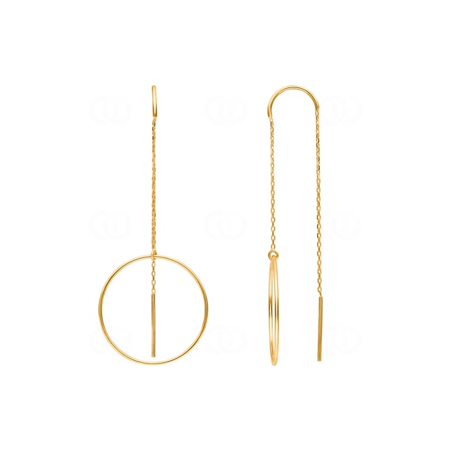 Boucles d'oreilles pendantes or jaune 750/18 ct - 3796