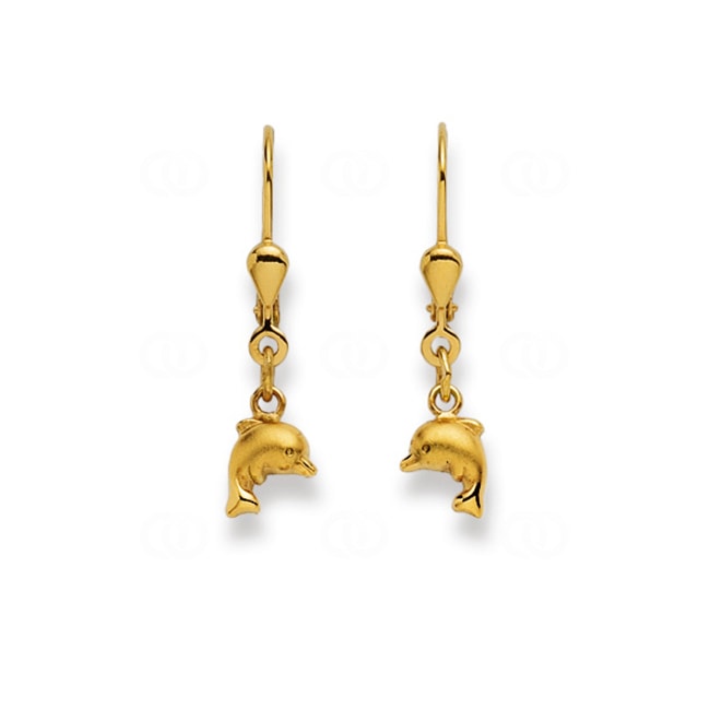 Boucle d'oreilles pendantes or jaune 750/18 ct, Dauphin Boucle d'oreilles pendantes or jaune 750/18 ct, Dauphin - 1169.02515/0001