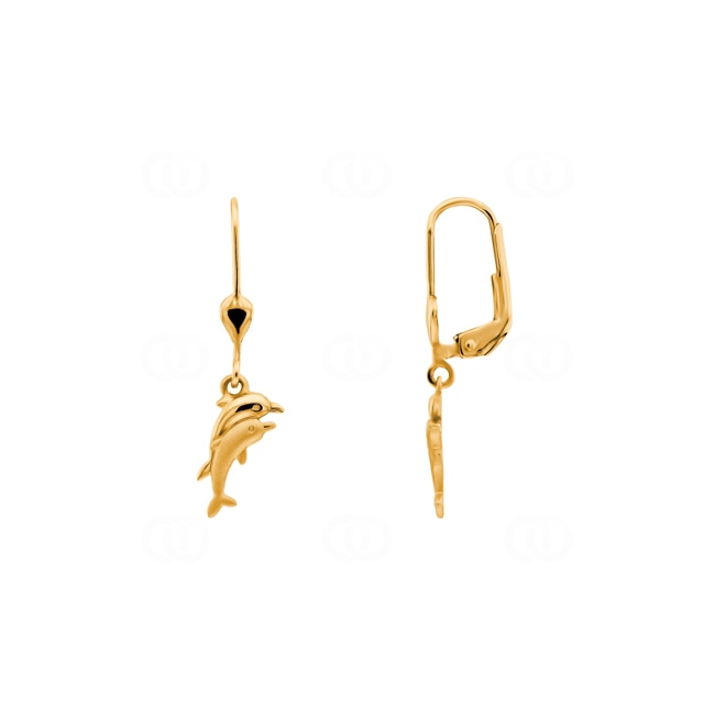 Boucle d'oreilles pendantes or jaune 750/18 ct Dauphin - PE4211