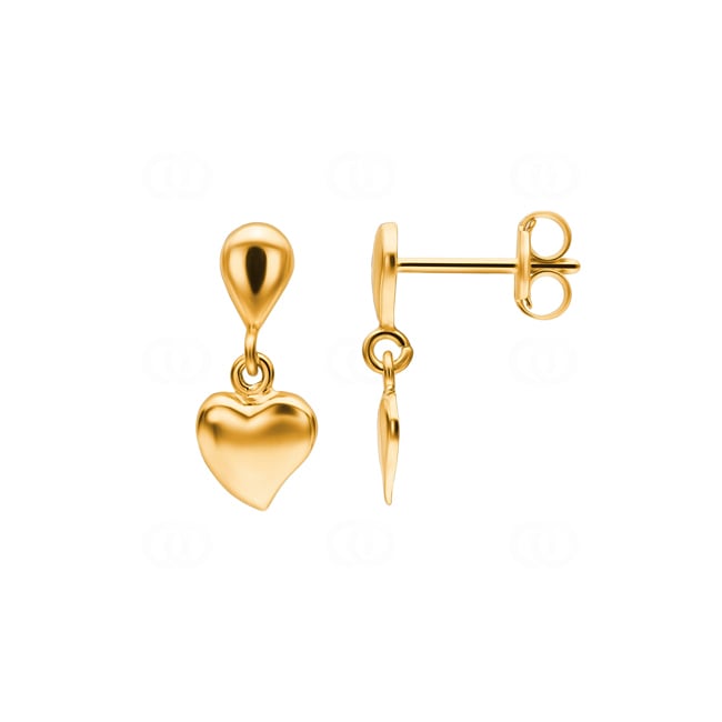 Boucle d'oreilles pendantes or jaune 750/18 ct Cœur - 461191.6GG