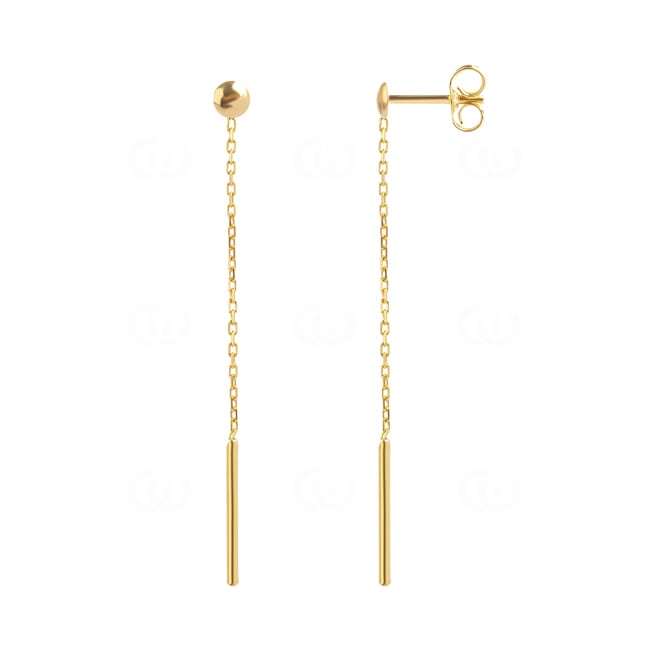 Drop Earrings 750/18 K Yellow Gold Sphere - 11849