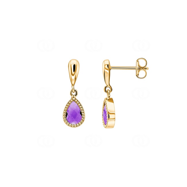 Ohrhänger 750/18 K Gelbgold mit Amethysten - 476251.6AG
