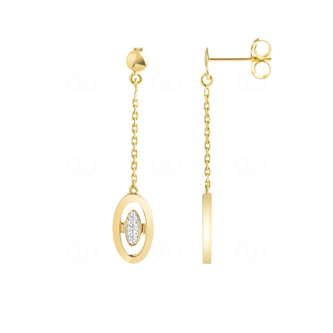 Ohrhänger 750/18 K Gelbgold mit Diamanten 0.04ct. H/p1 - 2.7005.33