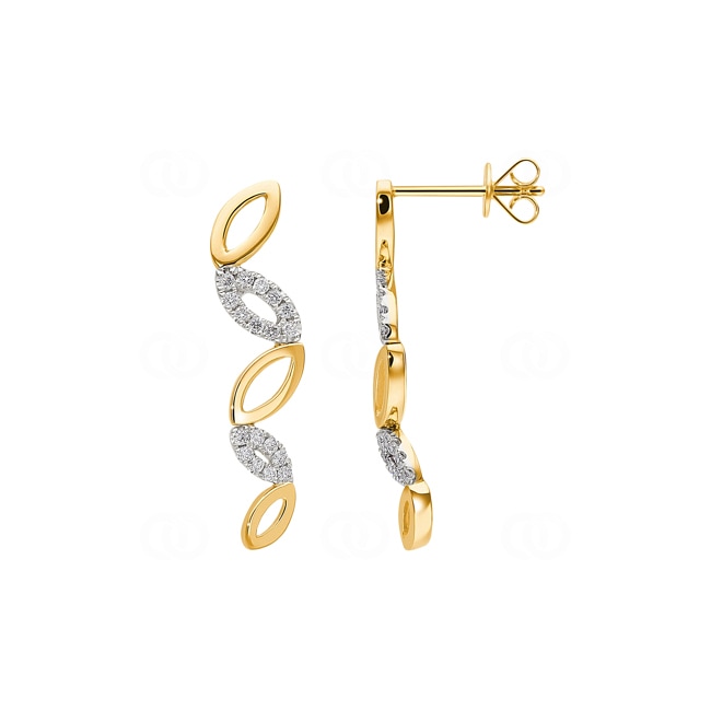 Ohrhänger 750/18 K Gelbgold mit Diamanten 0.23 ct H/si - OR-26563-GG