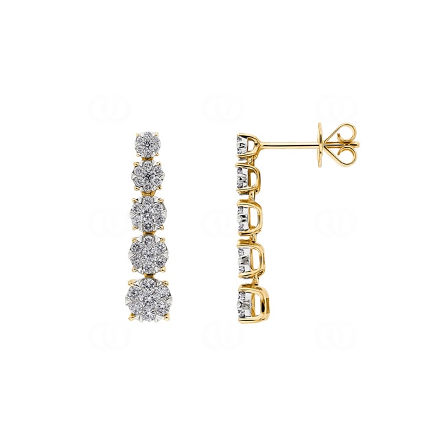 Ohrhänger 750/18 K Gelbgold mit Diamanten 0.75 ct H/si - OR-69613-GG