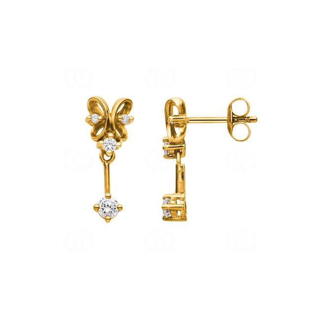 Ohrhänger 750/18 K Gelbgold mit Zirkonia - 12