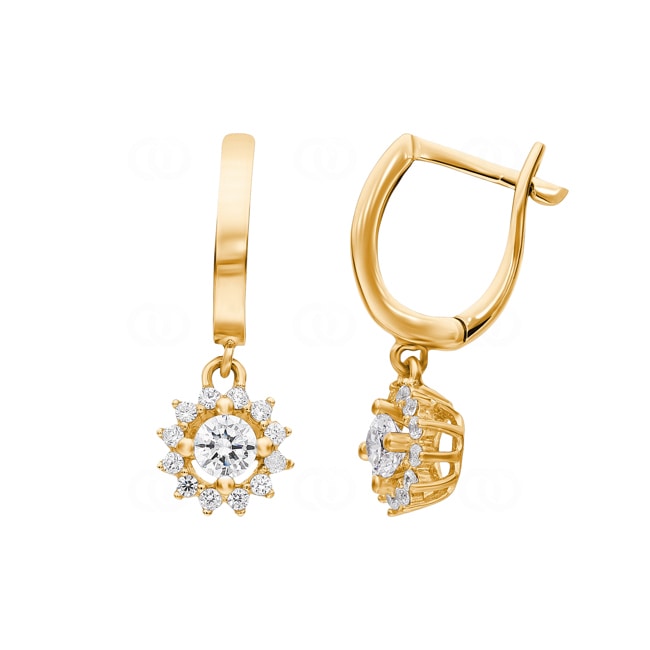 Ohrhänger 750/18 K Gelbgold mit Zirkonia - 11-019OR