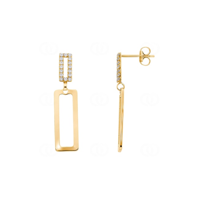 Boucle d'oreilles pendantes or jaune 750/18 ct avec zircones - 474281.6ZIR
