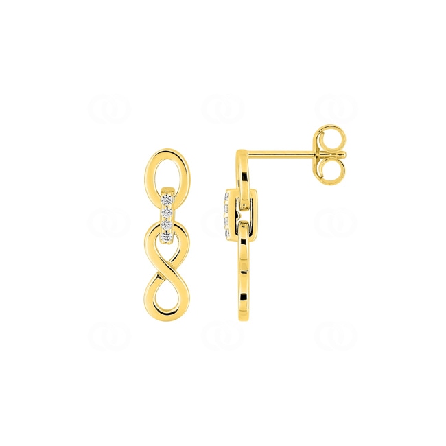 Boucles d'oreilles pendantes or jaune 750/18 ct avec zircones - 2.7420.Z0