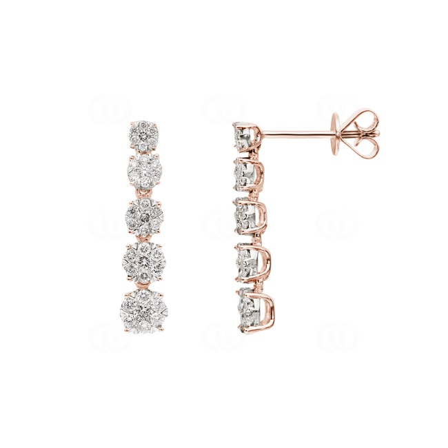 Ohrhänger 750/18 K Roségold mit Diamanten 0.50 ct H/si - OR-69612-RG