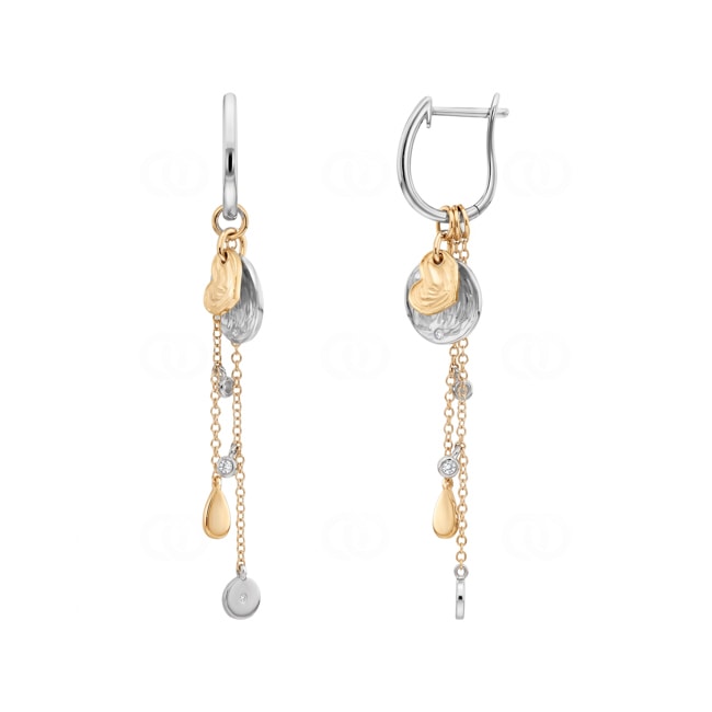 Ohrhänger 750/18 K Weiss-/ Gelbgold mit Diamanten 0.05 ct - OR-73784-02-GW