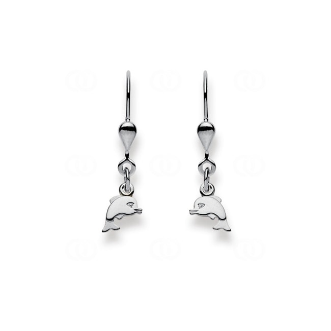 Boucle d'oreilles pendantes or gris 750/18 ct, Dauphin Boucle d'oreilles pendantes or gris 750/18 ct, Dauphin - 1269.03188/0001