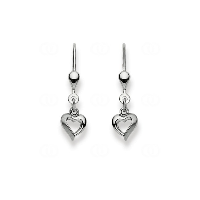 Drop Earrings 750/18 K White Gold Heart - 1269.03150/0002