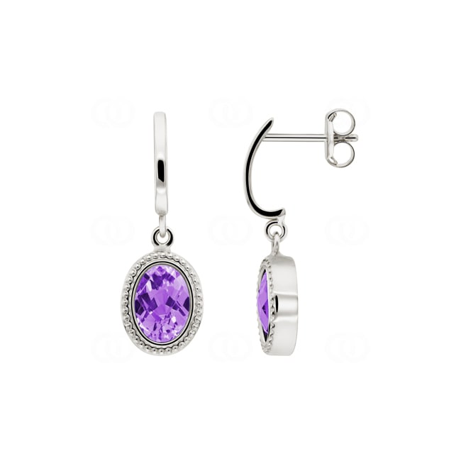 Boucle d'oreilles pendantes or gris 750/18 ct avec améthystes - 476201.7AW